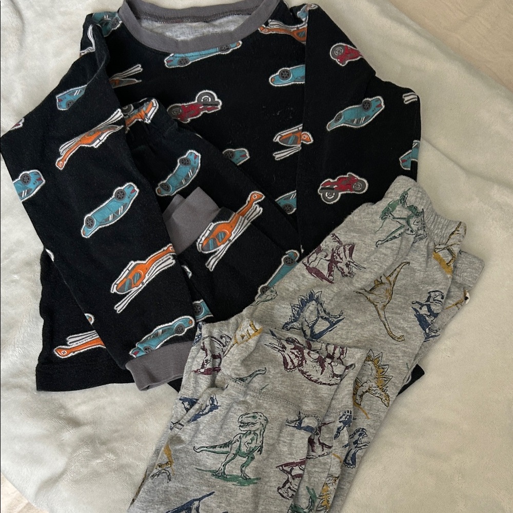 4T - Kids Car and Dinosaur Pajama Set